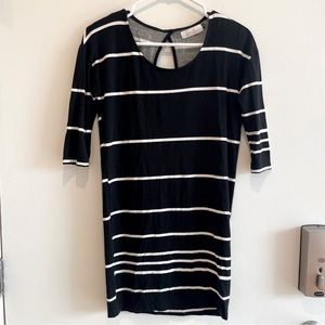 COPY - Fighting Eel- Ava Sky Hawaii Black White Striped Mini Dress XS